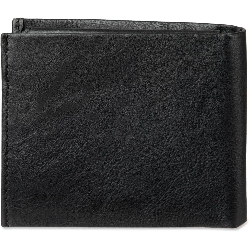 Men's RFID Leather Minimalist Bifold Wallet with Multiple Card Slots and ID